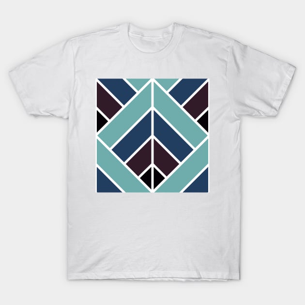 Geometric Pattern: Art Deco Diamond: Midnight T-Shirt by Red Wolf